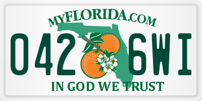 FL license plate 0426WI