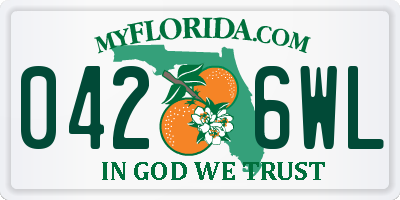 FL license plate 0426WL