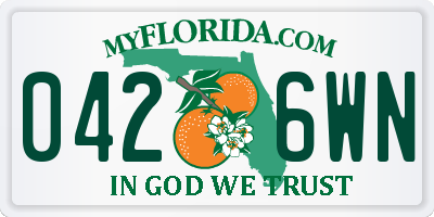 FL license plate 0426WN