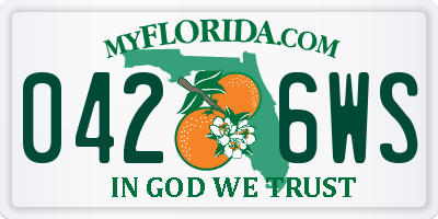 FL license plate 0426WS