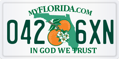 FL license plate 0426XN