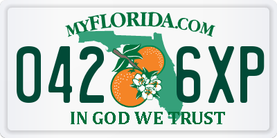 FL license plate 0426XP
