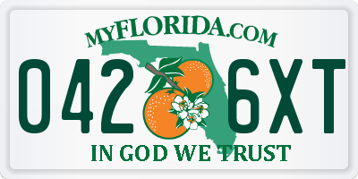 FL license plate 0426XT