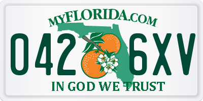 FL license plate 0426XV