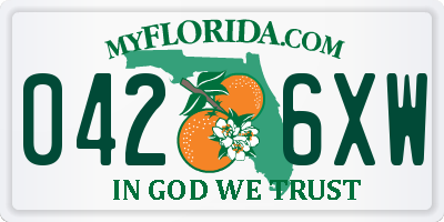 FL license plate 0426XW