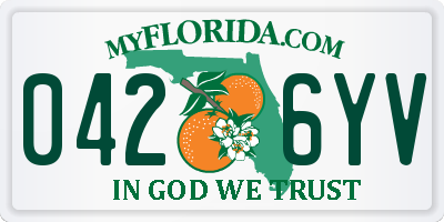 FL license plate 0426YV