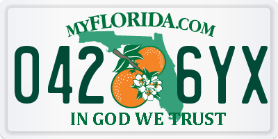 FL license plate 0426YX