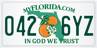 FL license plate 0426YZ