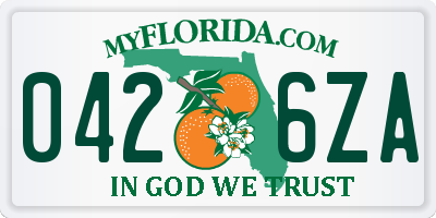 FL license plate 0426ZA