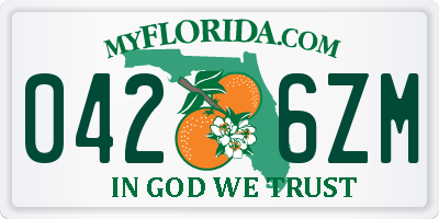 FL license plate 0426ZM