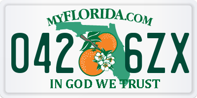 FL license plate 0426ZX