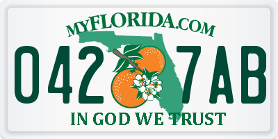 FL license plate 0427AB