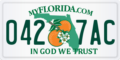 FL license plate 0427AC