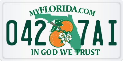 FL license plate 0427AI