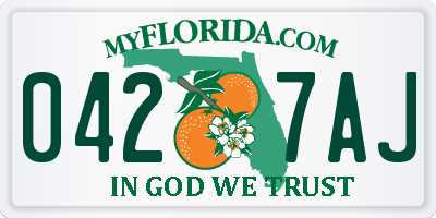 FL license plate 0427AJ