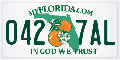 FL license plate 0427AL