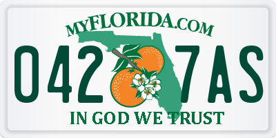 FL license plate 0427AS