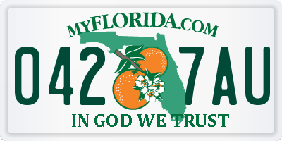 FL license plate 0427AU