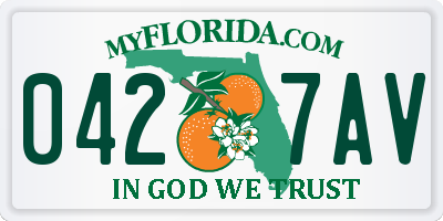 FL license plate 0427AV