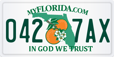 FL license plate 0427AX
