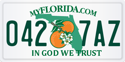 FL license plate 0427AZ