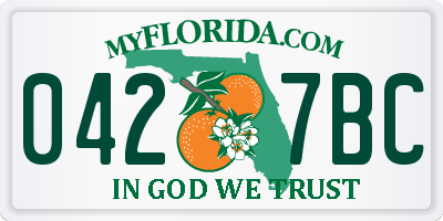 FL license plate 0427BC