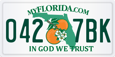 FL license plate 0427BK