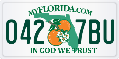FL license plate 0427BU