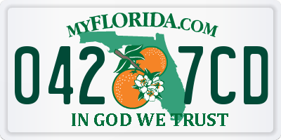FL license plate 0427CD