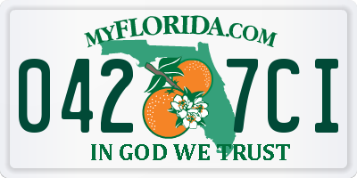 FL license plate 0427CI