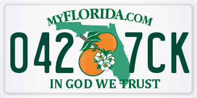 FL license plate 0427CK