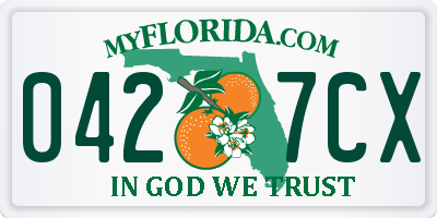 FL license plate 0427CX