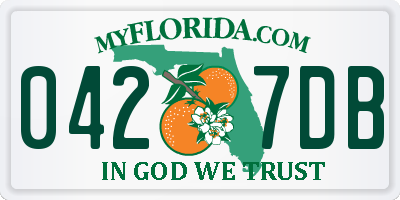 FL license plate 0427DB
