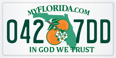 FL license plate 0427DD
