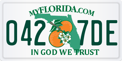 FL license plate 0427DE