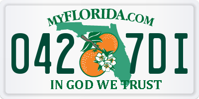 FL license plate 0427DI