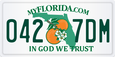 FL license plate 0427DM