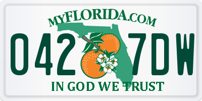 FL license plate 0427DW