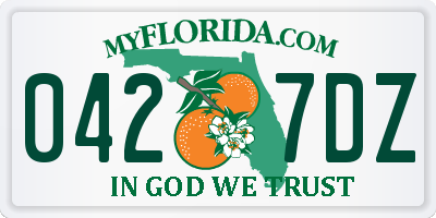 FL license plate 0427DZ