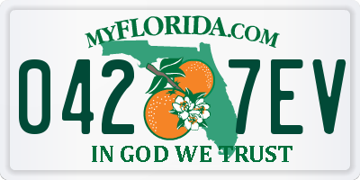 FL license plate 0427EV