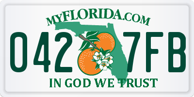 FL license plate 0427FB