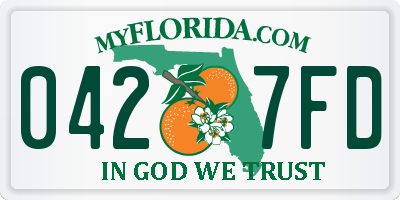 FL license plate 0427FD