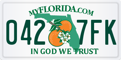 FL license plate 0427FK