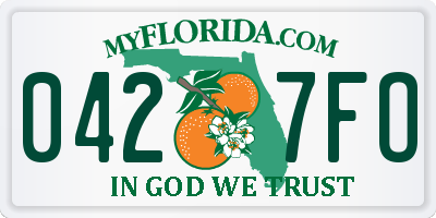 FL license plate 0427FO