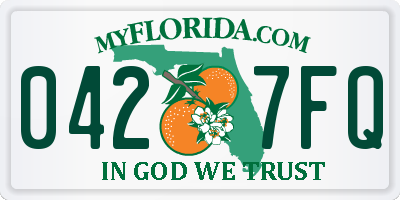 FL license plate 0427FQ