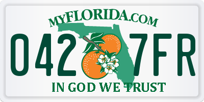 FL license plate 0427FR
