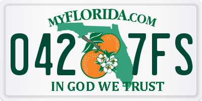FL license plate 0427FS