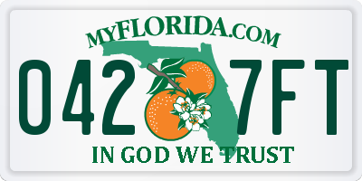FL license plate 0427FT