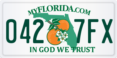 FL license plate 0427FX