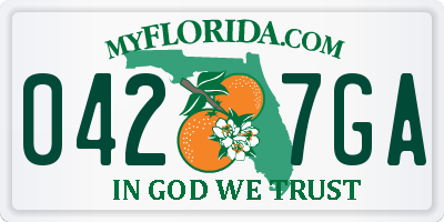 FL license plate 0427GA